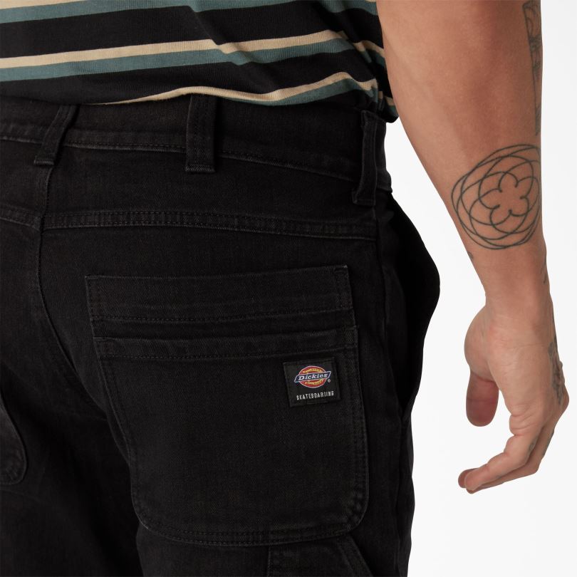 мъже Dickies помощни дънки за скейтборд черен деним (l9d) облекло R2PH8209