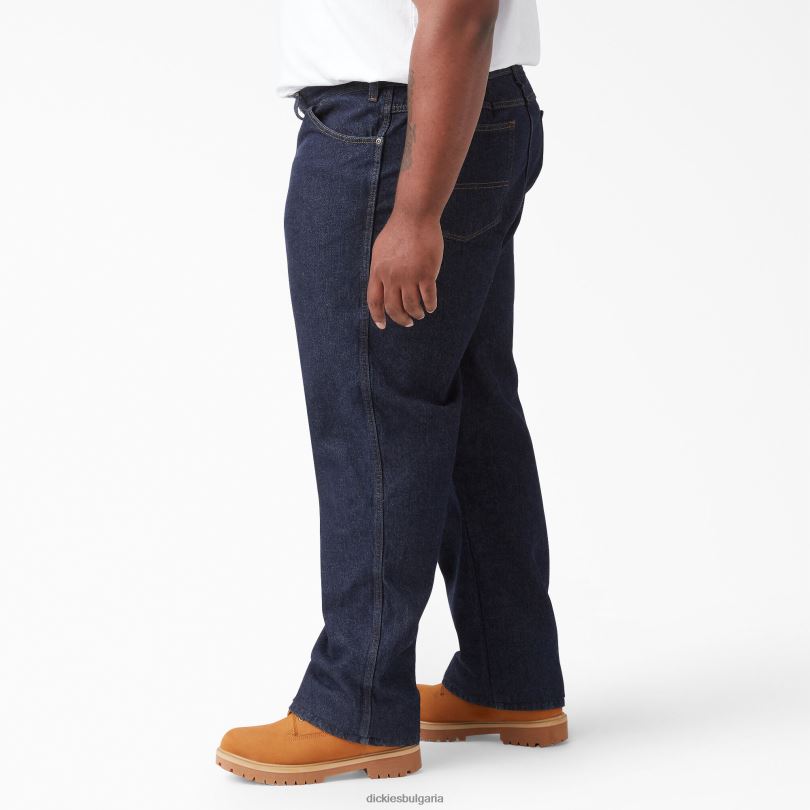 мъже Dickies обикновени прави дънки изплакнато индиго синьо (rnb) облекло R2PH8130