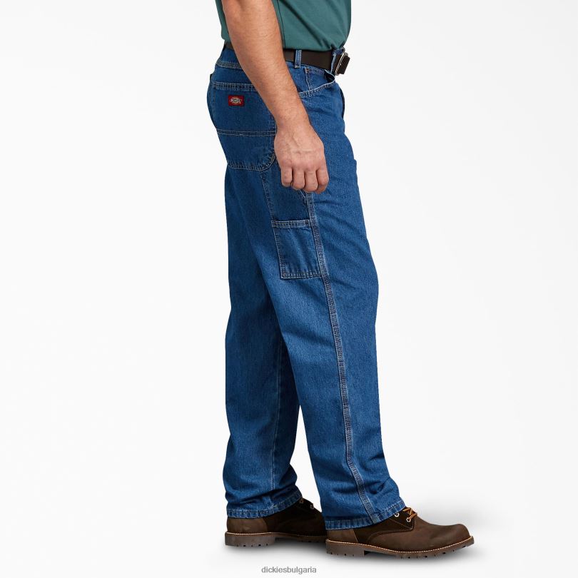 мъже Dickies спокойна кройка дърводелски дънки stonewashed индиго синьо (snb) облекло R2PH8117