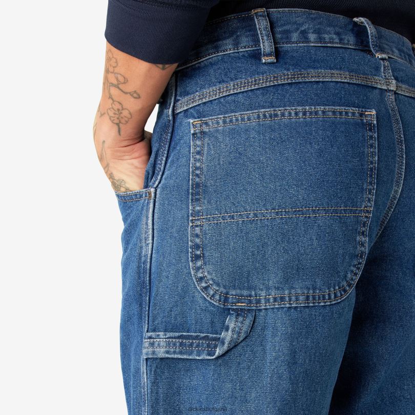 мъже Dickies спокойна кройка дърводелски дънки stonewashed индиго синьо (snb) облекло R2PH8117