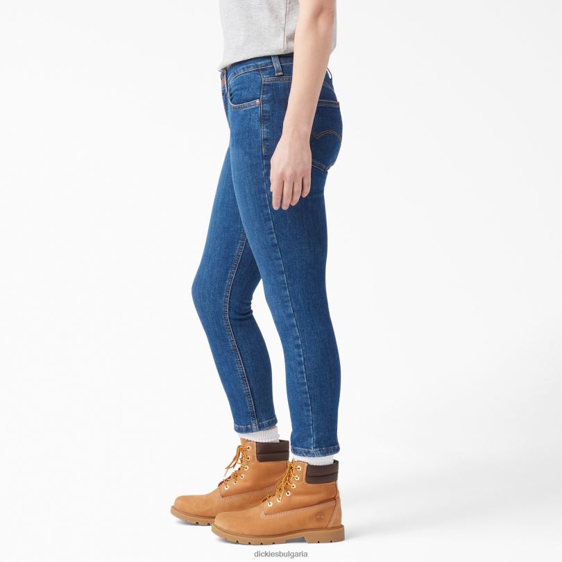 Жени Dickies перфектна форма тесни дънки капри stonewashed индиго синьо (snb) облекло R2PH81871