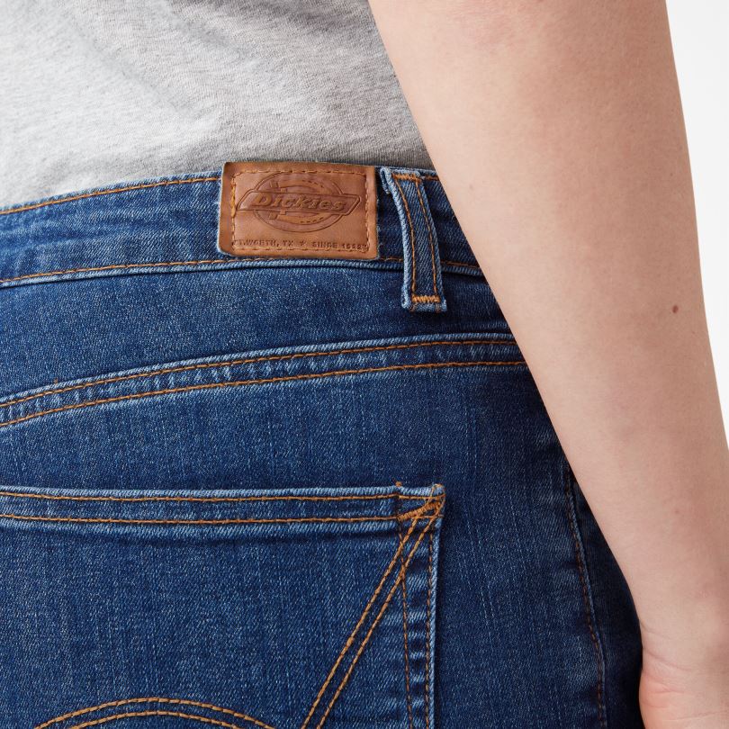 Жени Dickies перфектна форма тесни дънки капри stonewashed индиго синьо (snb) облекло R2PH81871