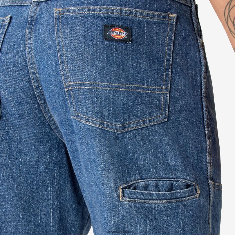 мъже Dickies спокойни дънки с двойно коляно stonewashed индиго синьо (snb) облекло R2PH8189