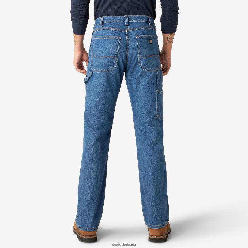 мъже Dickies гъвкави дънки със спокойна кройка stonewashed индиго синьо (snb) облекло R2PH8191