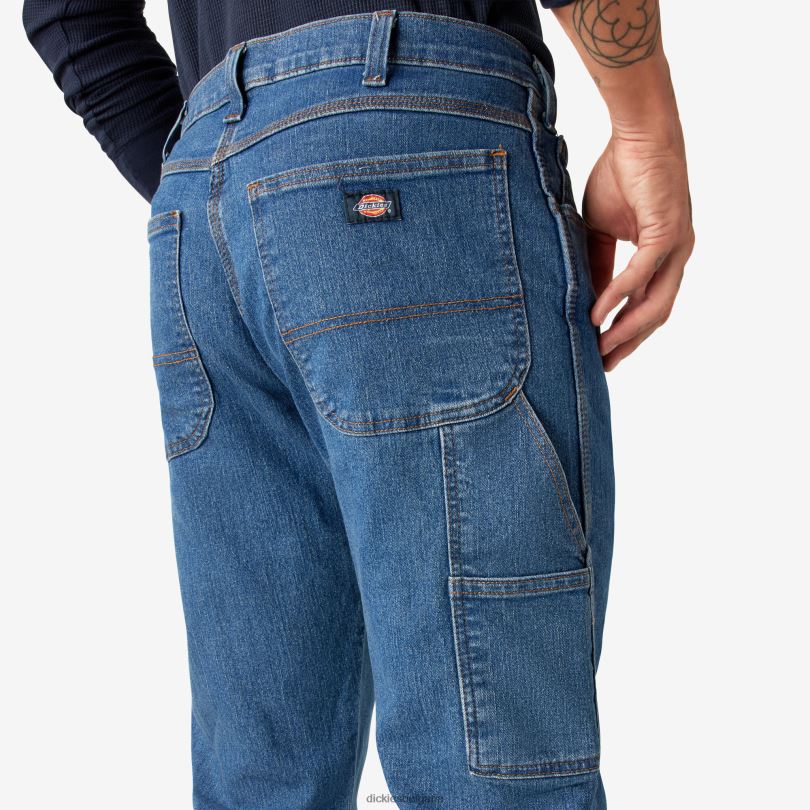 мъже Dickies гъвкави дънки със спокойна кройка stonewashed индиго синьо (snb) облекло R2PH8191