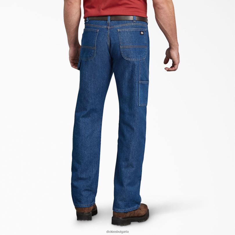 мъже Dickies спокойна кройка дърводелски дънки stonewashed индиго синьо (snb) облекло R2PH8244
