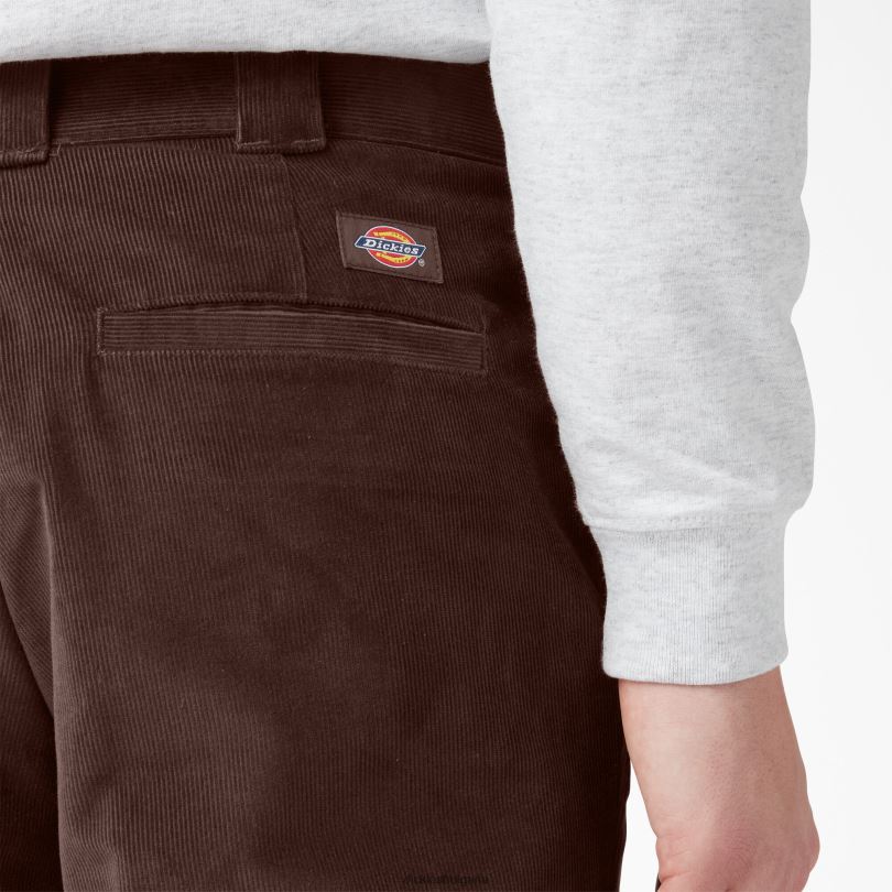 мъже Dickies плоски панталони от кадифено кадифе шоколадово кафяво (cb) облекло R2PH8257