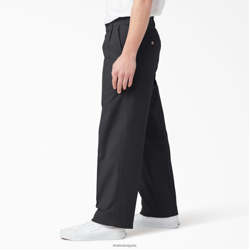 мъже Dickies плисирани панталони chatom черен (bkx) облекло R2PH8275