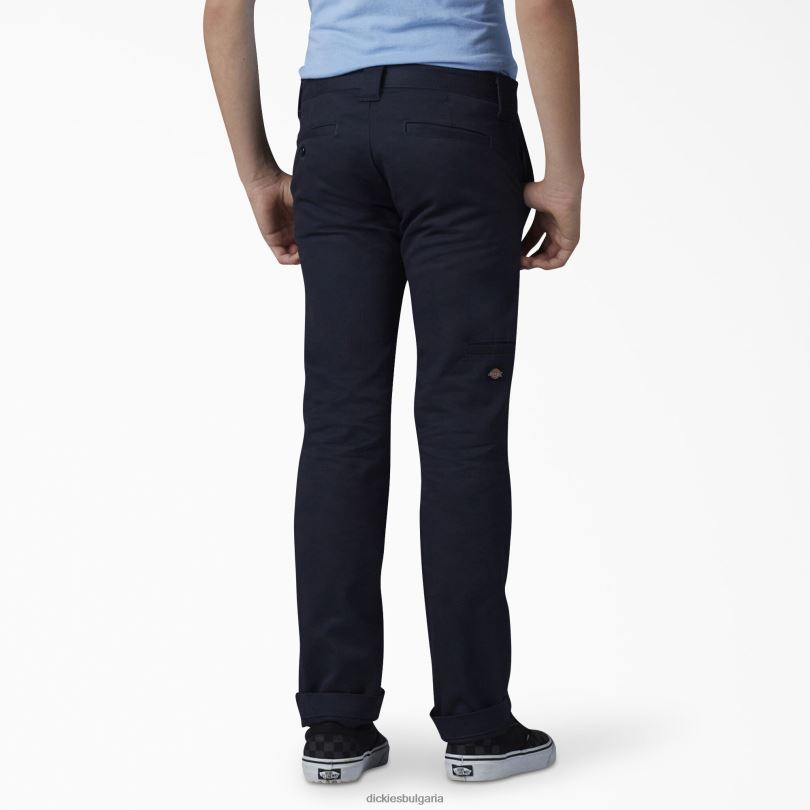деца Dickies гъвкав тесни панталони с двойно коляно тъмно синьо (dn) облекло R2PH82661