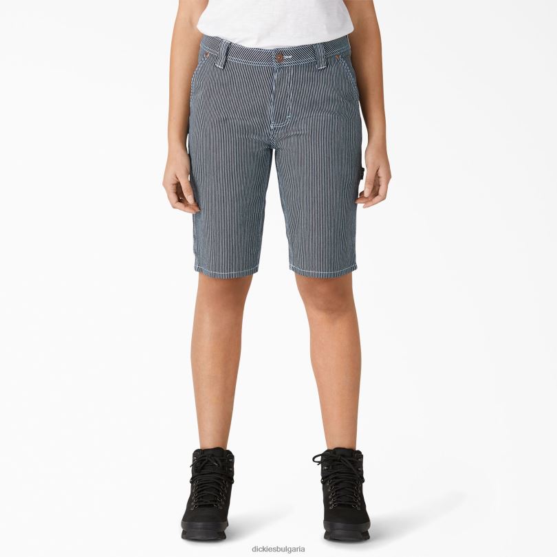 Жени Dickies дърводелски къси панталони с хикори райе 11" редовен облекло R2PH82266