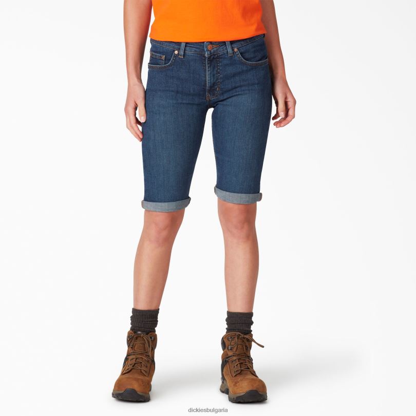 Жени Dickies бермуди с перфектна форма 11" stonewashed индиго синьо (snb) облекло R2PH82260