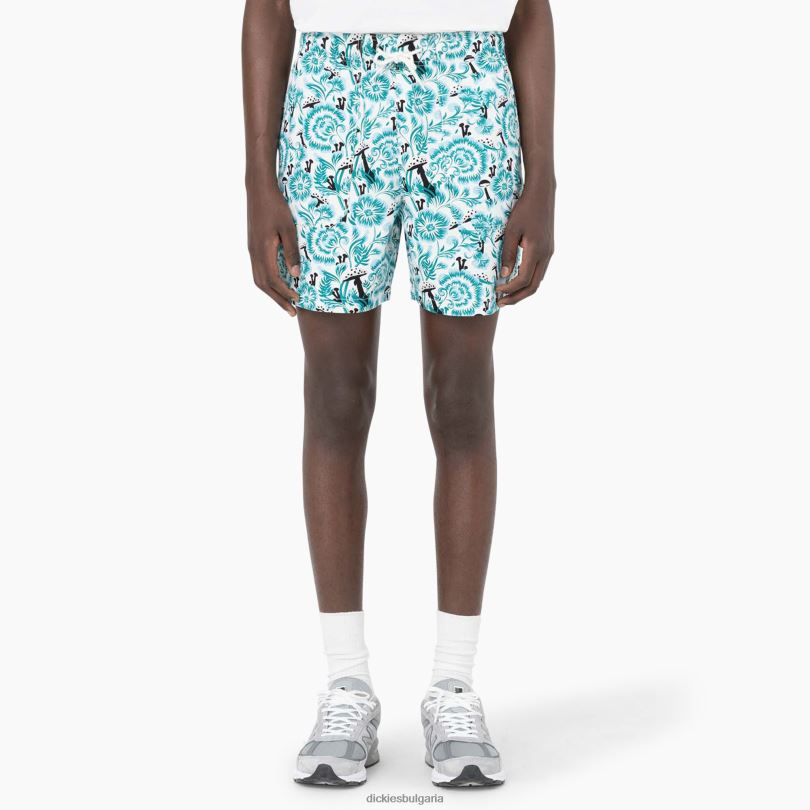 мъже Dickies къси панталони roseburg 7" син флорален принт (gg2) облекло R2PH8479