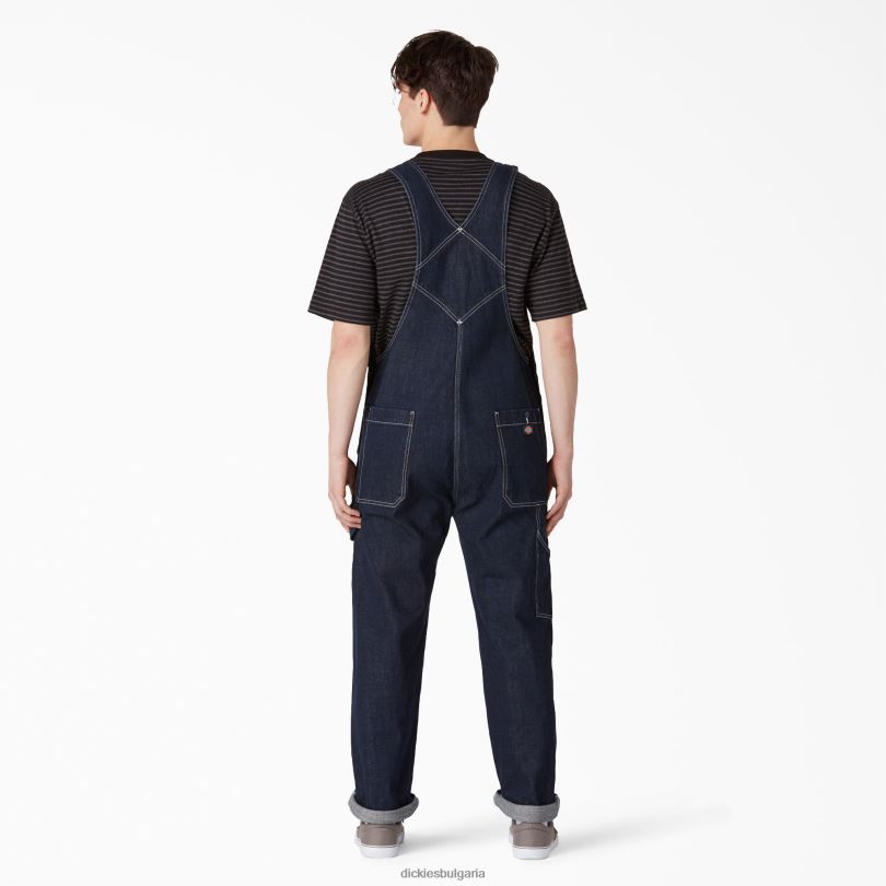 мъже Dickies гащеризон с двоен нагръдник от изплакнат деним редовен облекло R2PH81516