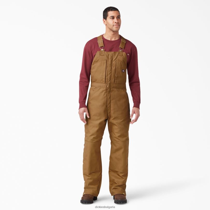 мъже Dickies гащеризон с изолиран нагръдник кафява патица (bd) облекло R2PH81442