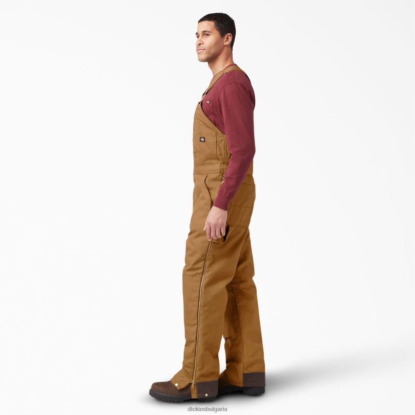 мъже Dickies гащеризон с изолиран нагръдник кафява патица (bd) облекло R2PH81442
