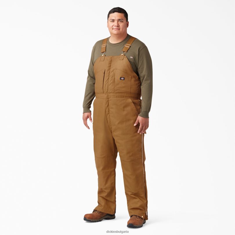 мъже Dickies гащеризон с изолиран нагръдник кафява патица (bd) облекло R2PH81442
