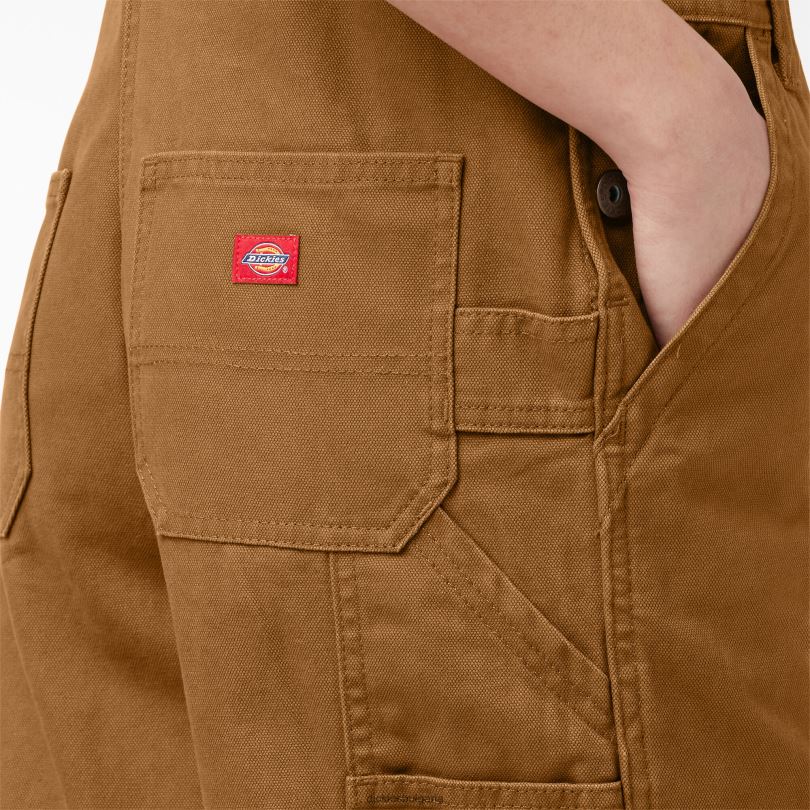 Жени Dickies гащеризон със спокойна кройка изплакната кафява патица (rbd) облекло R2PH81558