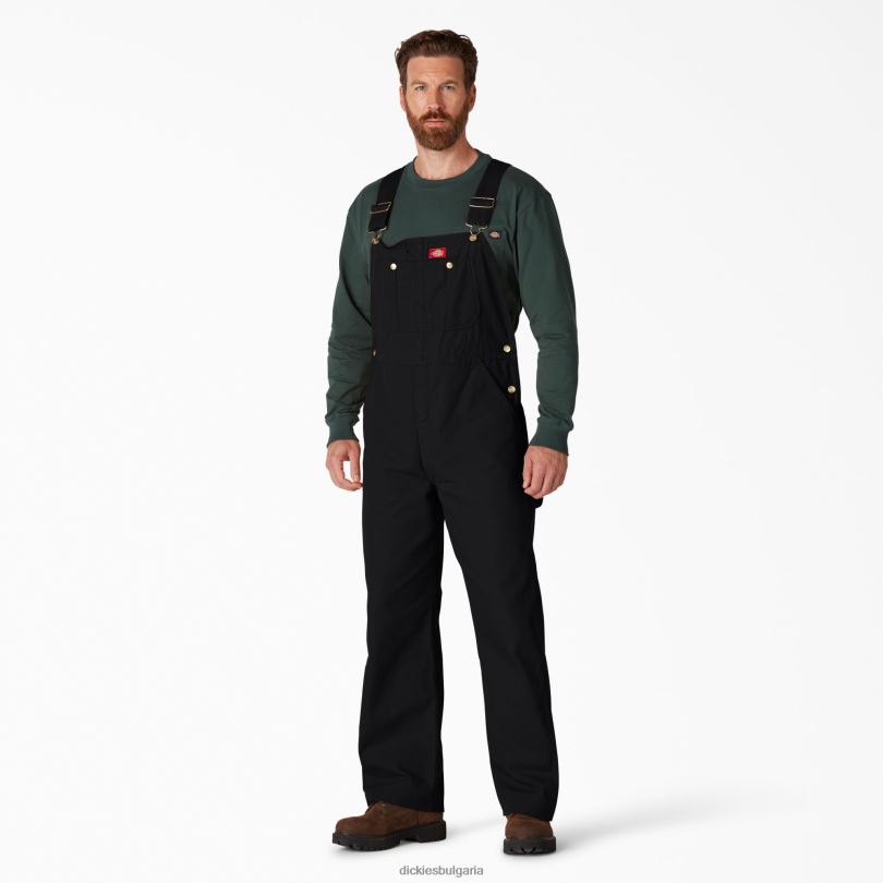 мъже Dickies класически гащеризон с лигавник изплакнато черно (rbk) облекло R2PH81217