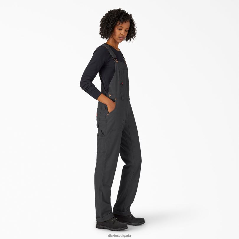 Жени Dickies патешки гащеризон с двоен преден лигавник изплакнато черно (rbk) облекло R2PH81569