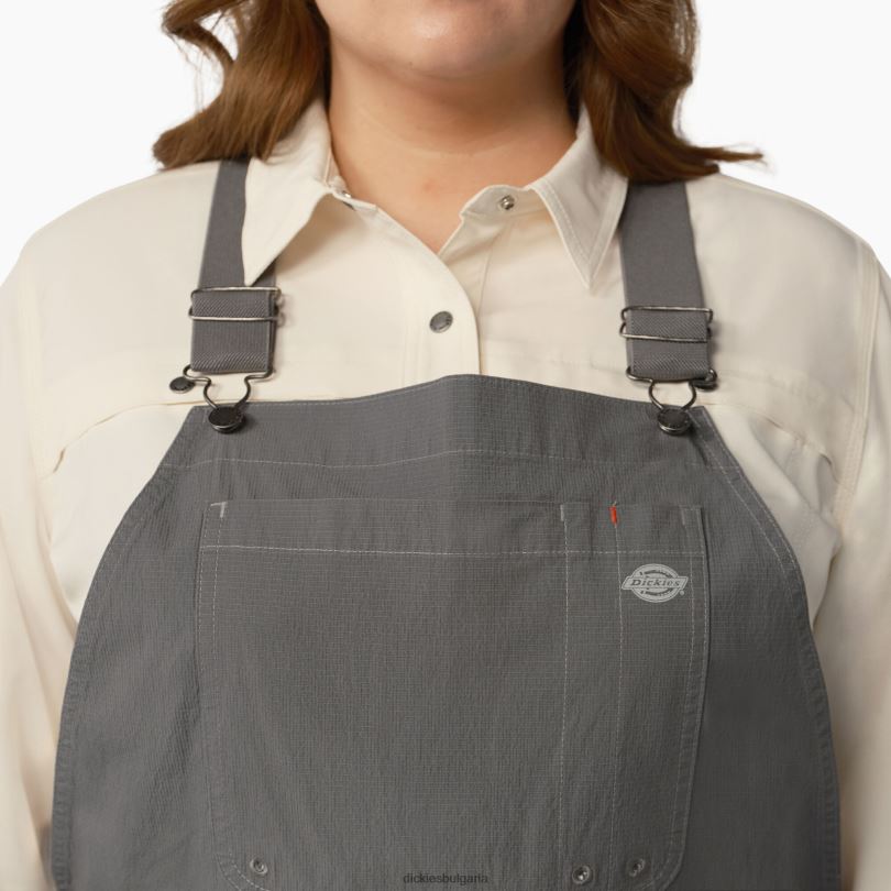 Жени Dickies плюс охлаждащ рипстоп гащеризон изплакнат графит (rga) облекло R2PH81669