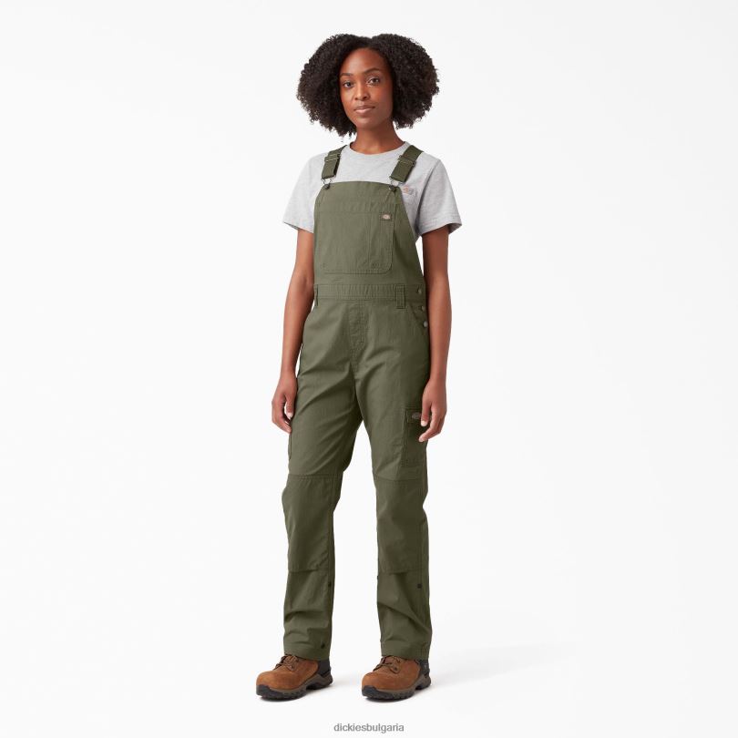 Жени Dickies охлаждащ рипстоп гащеризон изплакнато военно зелено (rml) облекло R2PH81610