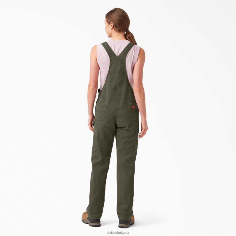 Жени Dickies гащеризон със спокойна кройка изплакнат зелен мъх (rms) облекло R2PH81561