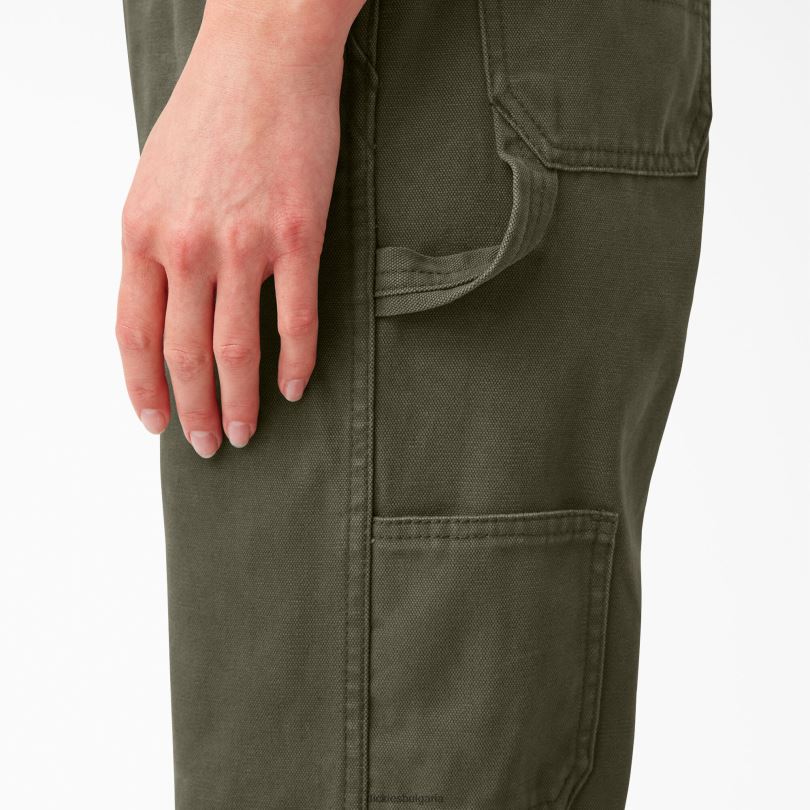 Жени Dickies гащеризон със спокойна кройка изплакнат зелен мъх (rms) облекло R2PH81561