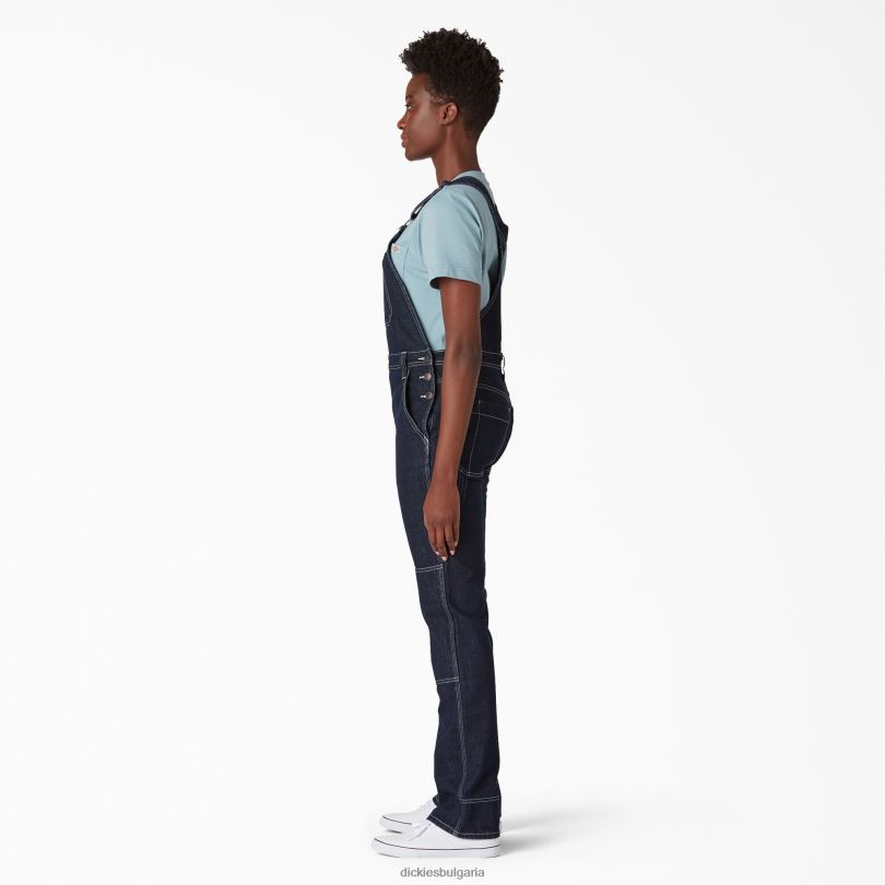 Жени Dickies дънков гащеризон с двойно коляно изплакнато индиго синьо (rnb) облекло R2PH81947