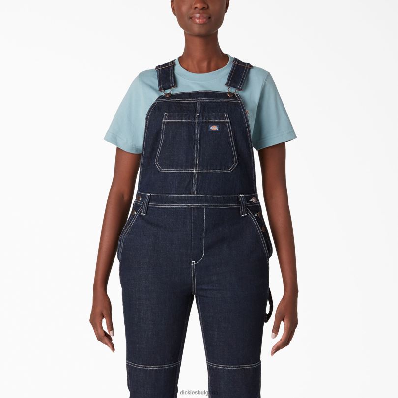 Жени Dickies дънков гащеризон с двойно коляно изплакнато индиго синьо (rnb) облекло R2PH81947