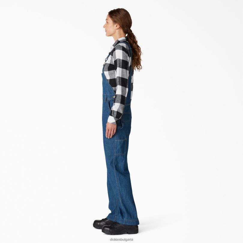 Жени Dickies гащеризон със спокойна кройка stonewashed средно синьо (msb) облекло R2PH81556