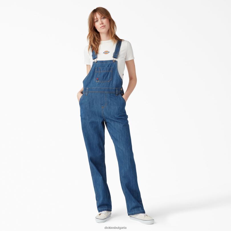 Жени Dickies гащеризон със спокойна кройка stonewashed средно синьо (msb) облекло R2PH81556