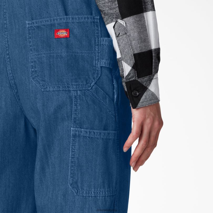 Жени Dickies гащеризон със спокойна кройка stonewashed средно синьо (msb) облекло R2PH81556