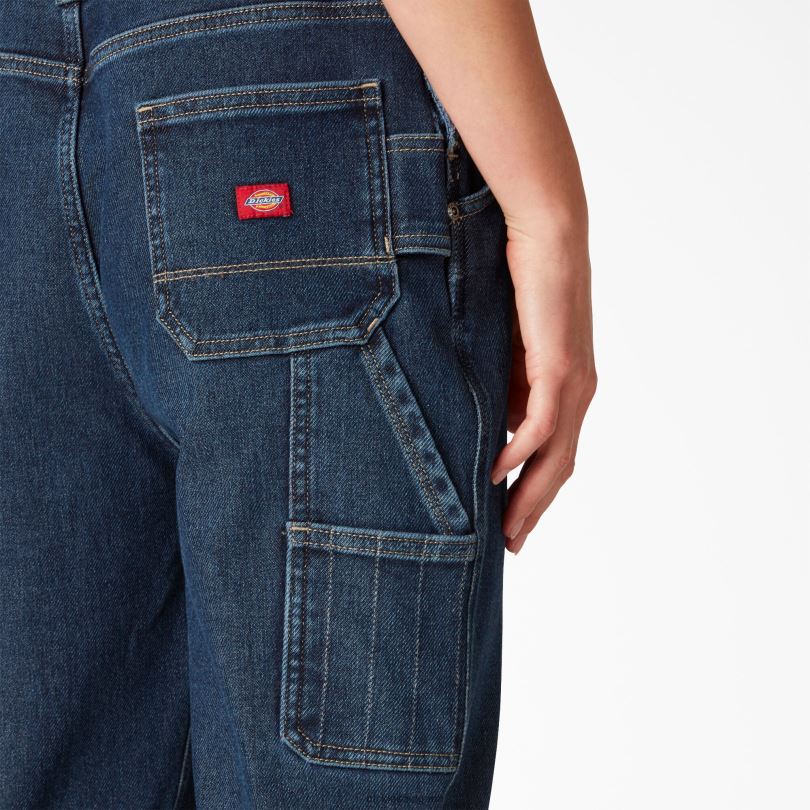 Жени Dickies затоплящ гащеризон с двойно коляно stonewashed средно синьо (msw) облекло R2PH81692