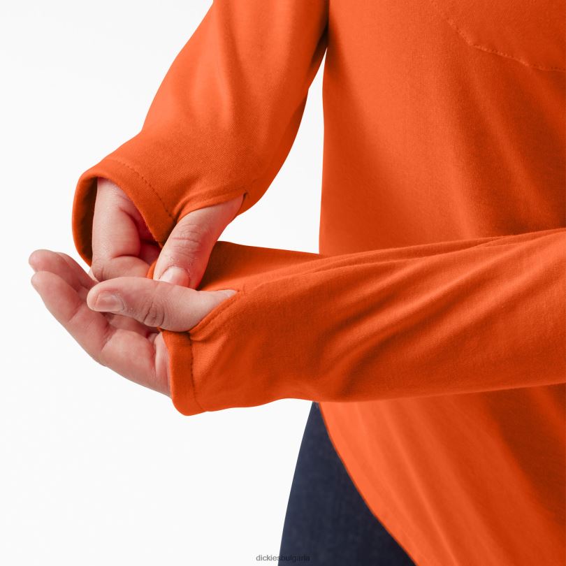 Жени Dickies плюс слънчева тениска с охлаждаща производителност ярко оранжево (бод) облекло R2PH81641