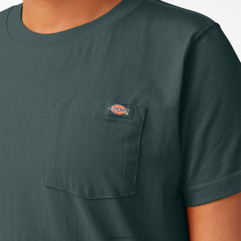 Жени Dickies плюс тежка тениска с къс ръкав линкълн грийн (лн) облекло R2PH81972