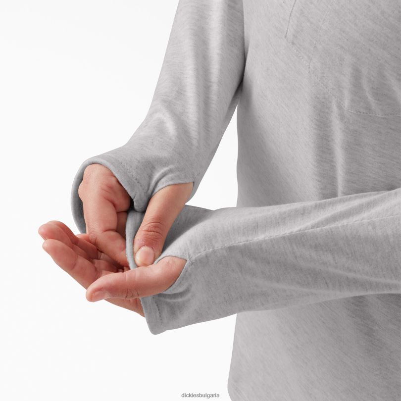 Жени Dickies плюс слънчева тениска с охлаждаща производителност пепеляво сиво (ag) облекло R2PH81640