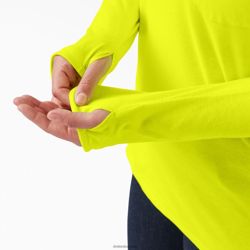 Жени Dickies плюс слънчева тениска с охлаждаща производителност ярко жълто (bwd) облекло R2PH81642