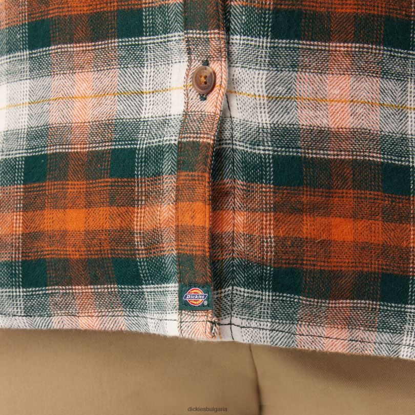 Жени Dickies плюс карирана фланелена риза с дълъг ръкав горско/медно омбре каре (c1t) облекло R2PH82209