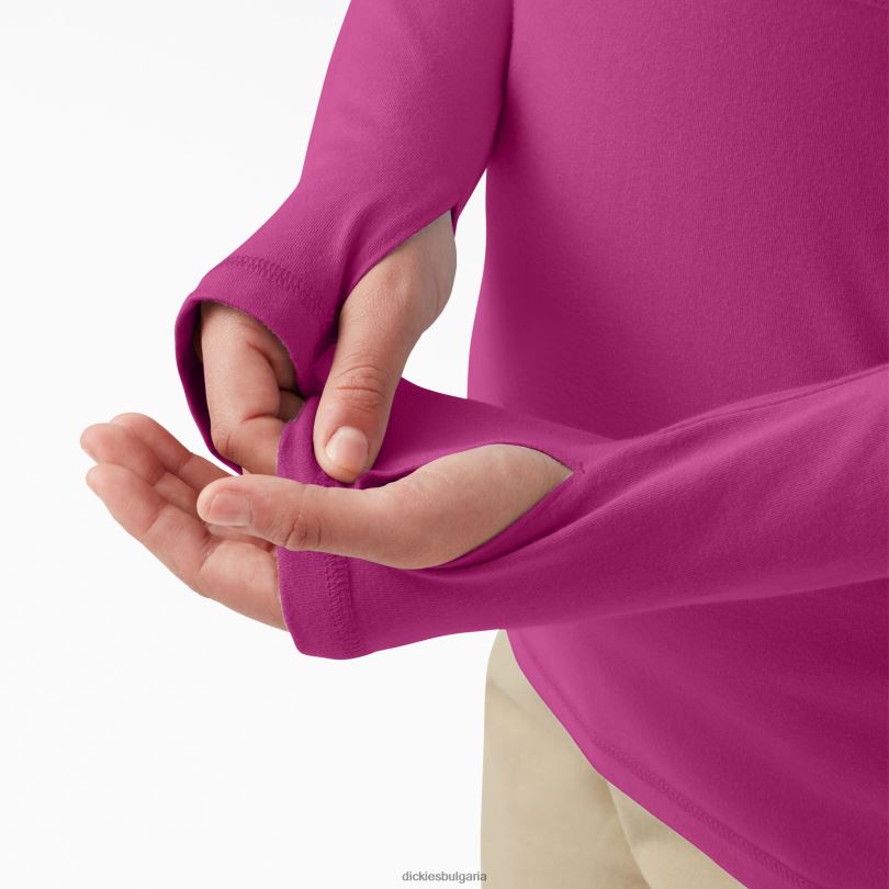 Жени Dickies плюс слънчева тениска с охлаждаща производителност фестивална фуксия (f2f) облекло R2PH81646