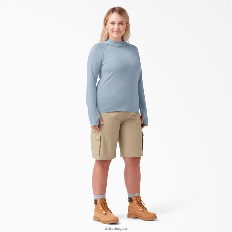 Жени Dickies плюс слънчева тениска с охлаждаща производителност мъгливо синьо (fe) облекло R2PH81645