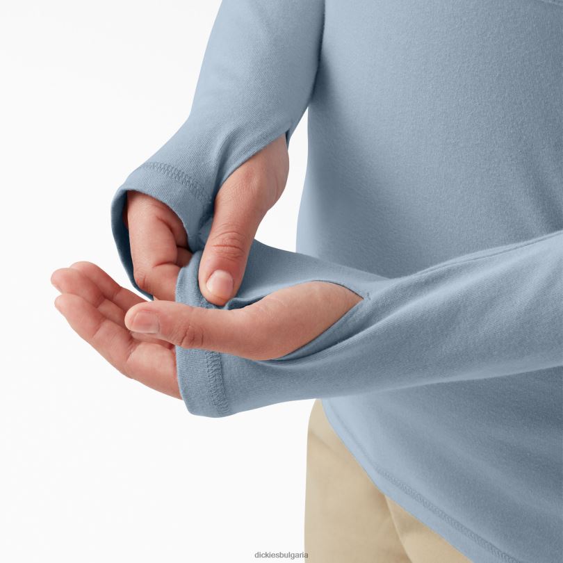 Жени Dickies плюс слънчева тениска с охлаждаща производителност мъгливо синьо (fe) облекло R2PH81645