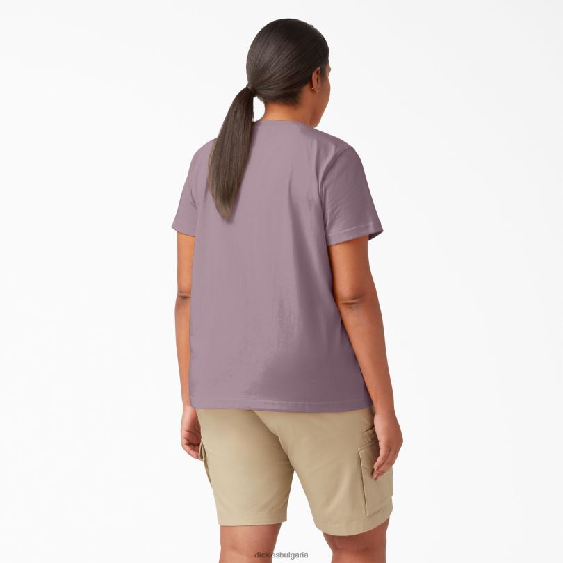 Жени Dickies плюс тежка тениска с къс ръкав люляк (lc) облекло R2PH81971
