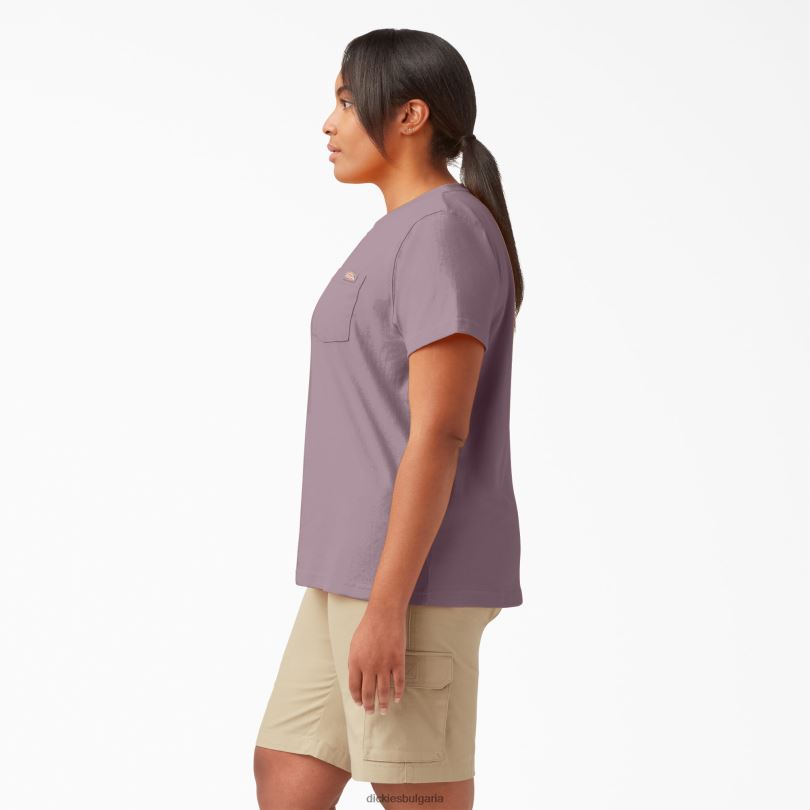 Жени Dickies плюс тежка тениска с къс ръкав люляк (lc) облекло R2PH81971