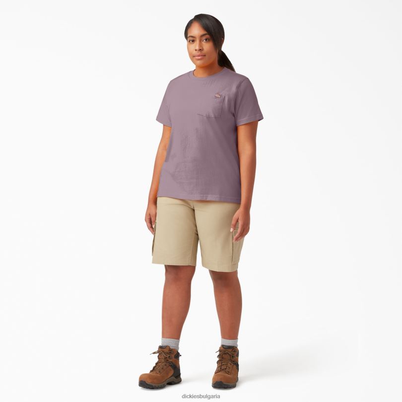Жени Dickies плюс тежка тениска с къс ръкав люляк (lc) облекло R2PH81971