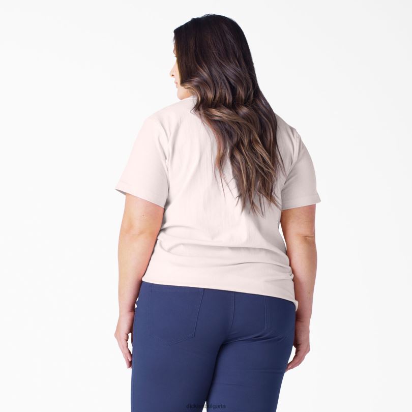 Жени Dickies плюс тежка тениска с къс ръкав лотосово розово (lo2) облекло R2PH81973