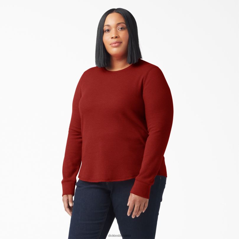 Жени Dickies плюс тениска с дълъг ръкав разтопена лава хедър (m2h) облекло R2PH82072