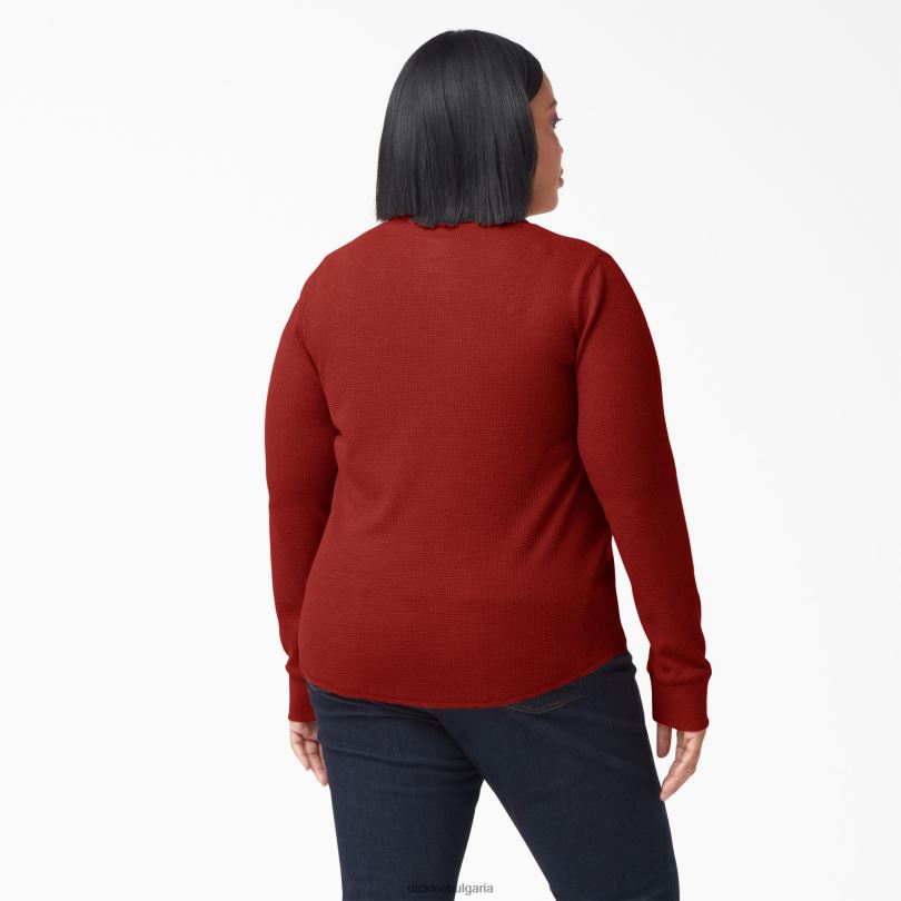 Жени Dickies плюс тениска с дълъг ръкав разтопена лава хедър (m2h) облекло R2PH82072