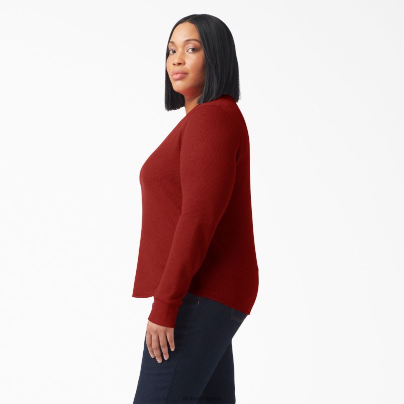 Жени Dickies плюс тениска с дълъг ръкав разтопена лава хедър (m2h) облекло R2PH82072