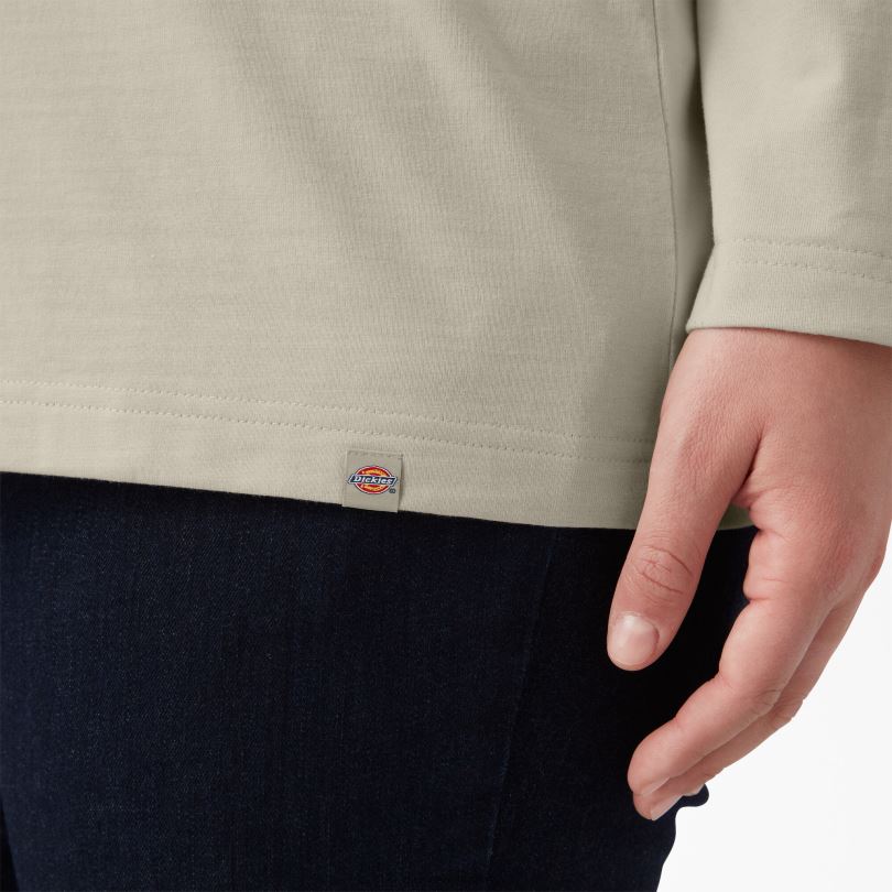 Жени Dickies плюс Хенли в тежка категория овесени ядки (ot9) облекло R2PH82155