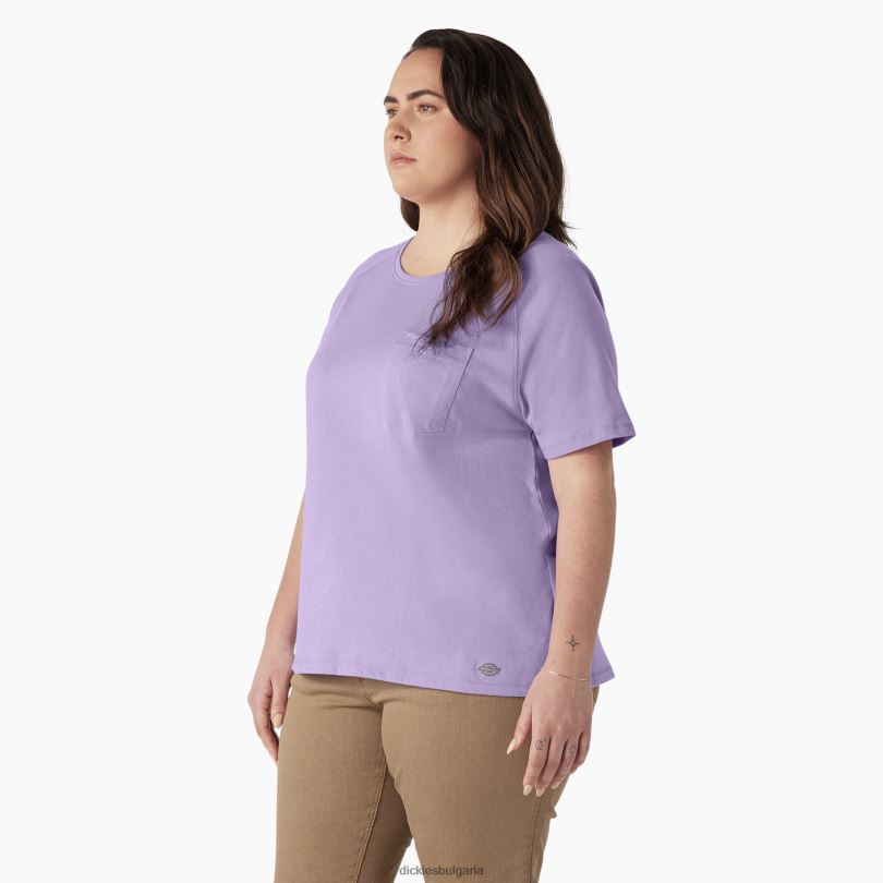 Жени Dickies плюс охлаждаща тениска с къс ръкав лилава роза (ur2) облекло R2PH81594